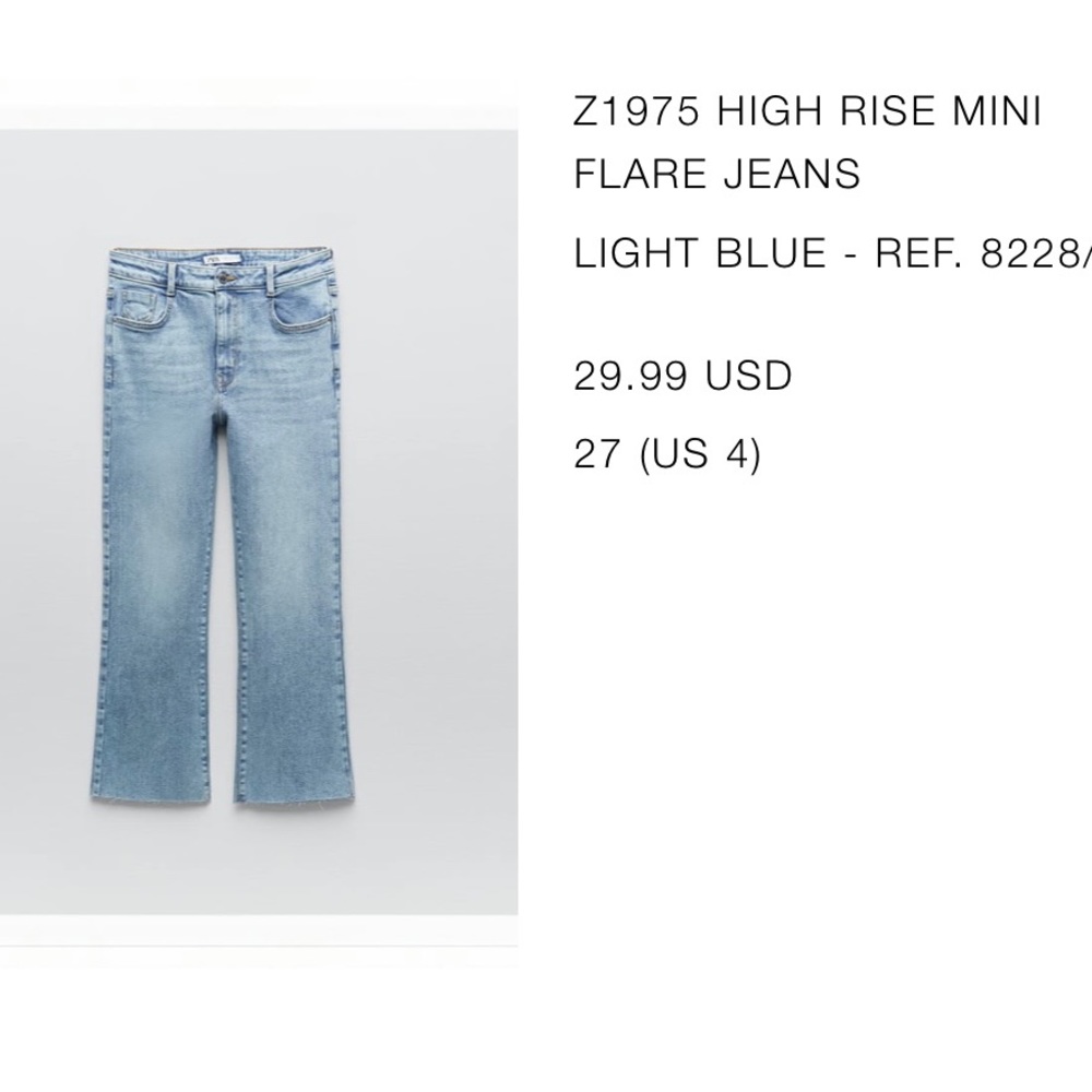 Zara Mini Flare Crop Jeans